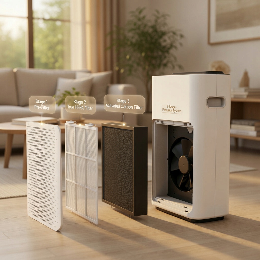 Profesjonalny Skuteczny Oczyszczacz powietrza filtracja do 200 m3/h