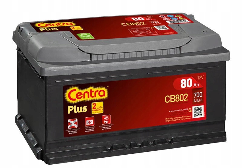 AKUMULATOR CENTRA PLUS 80AH 700A P+