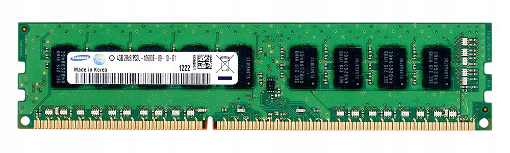 Samsung 4GB DDR3 2Rx8 1333MHz PC3L-10600E Ecc Unbuff