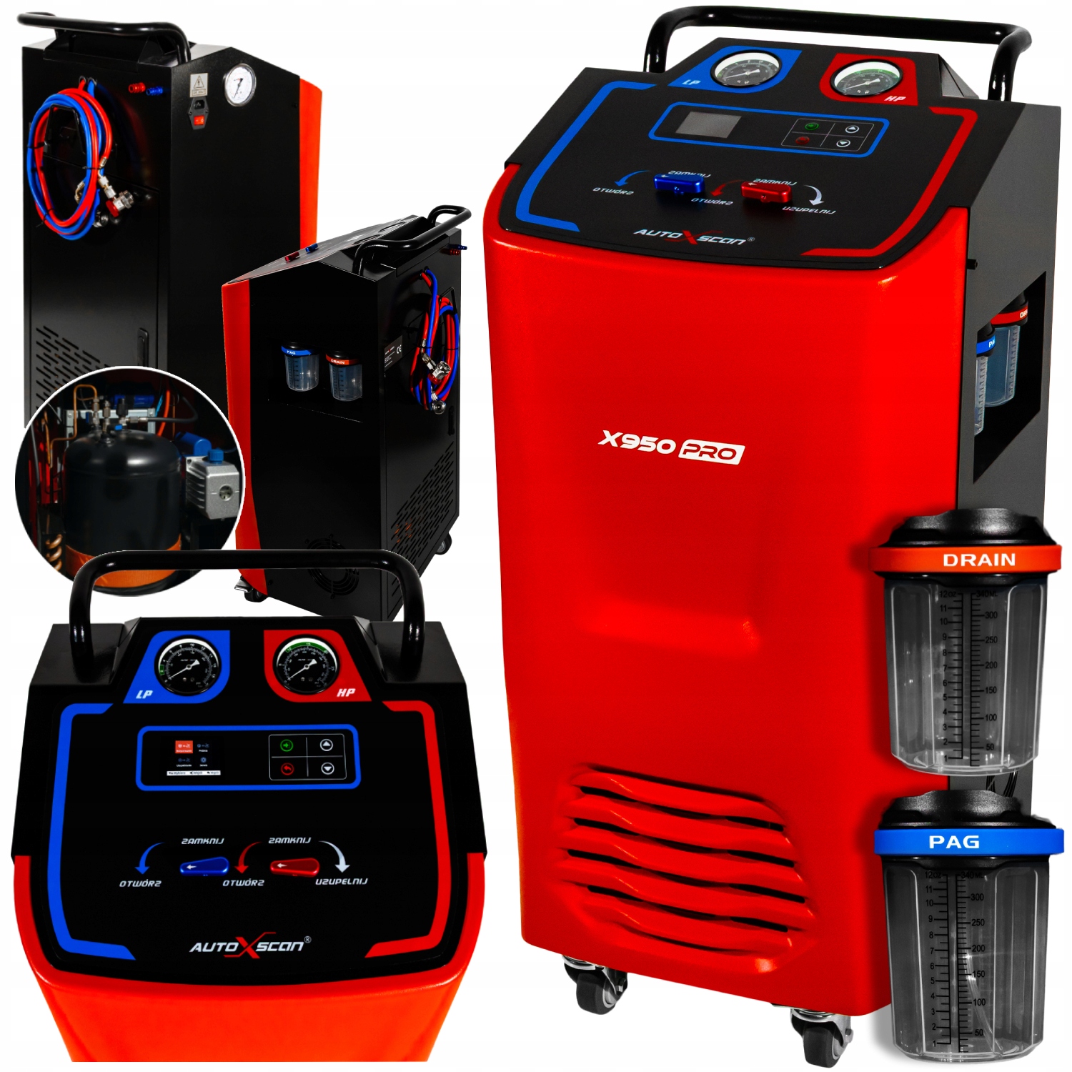 Urządzenie napełniania klimatyzacji AUTOXSCAN X950PRO R134a R1234yf mobilne