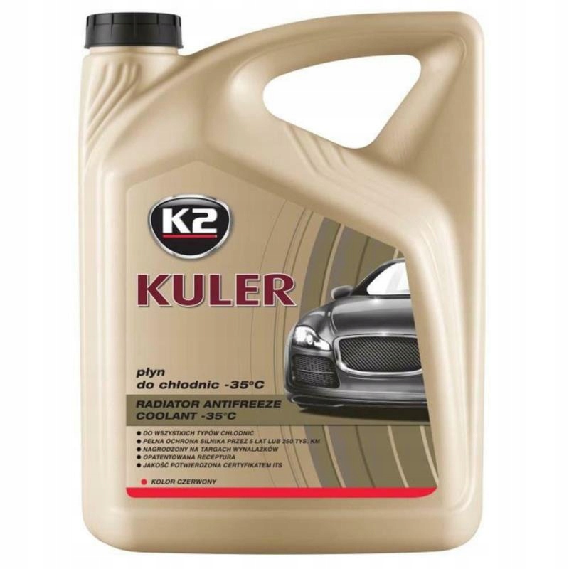 K2 KULER PŁYN DO CHŁODNIC -35C CZERWONY 5L