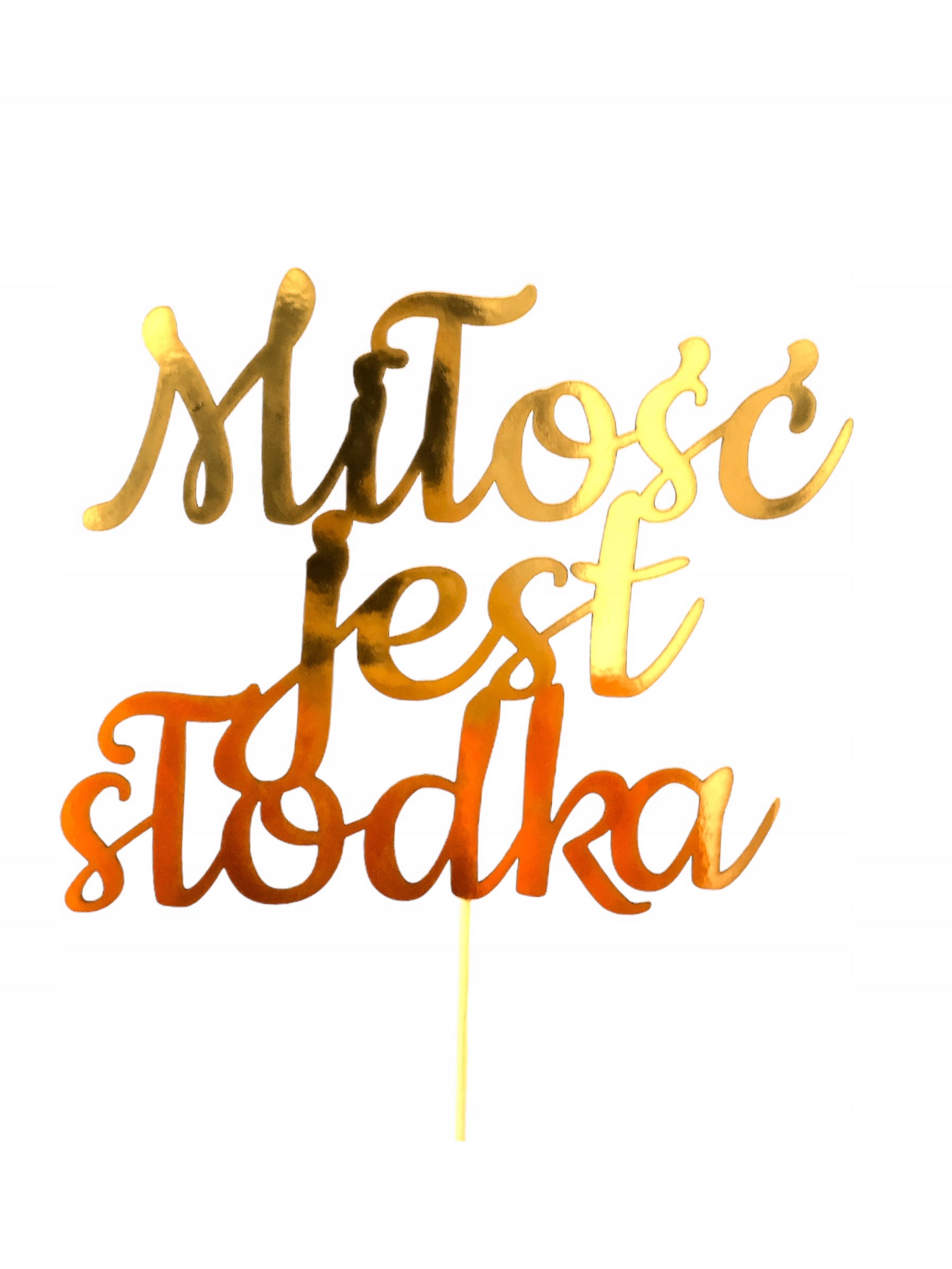 

Topper na tort dekoracja miłość jest słodka złoty