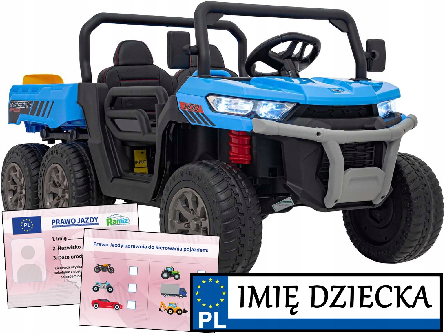 Auto na akumulator 12V 10Ah 4 silniki Farmer Truck Wywrotka Kiper Pilot