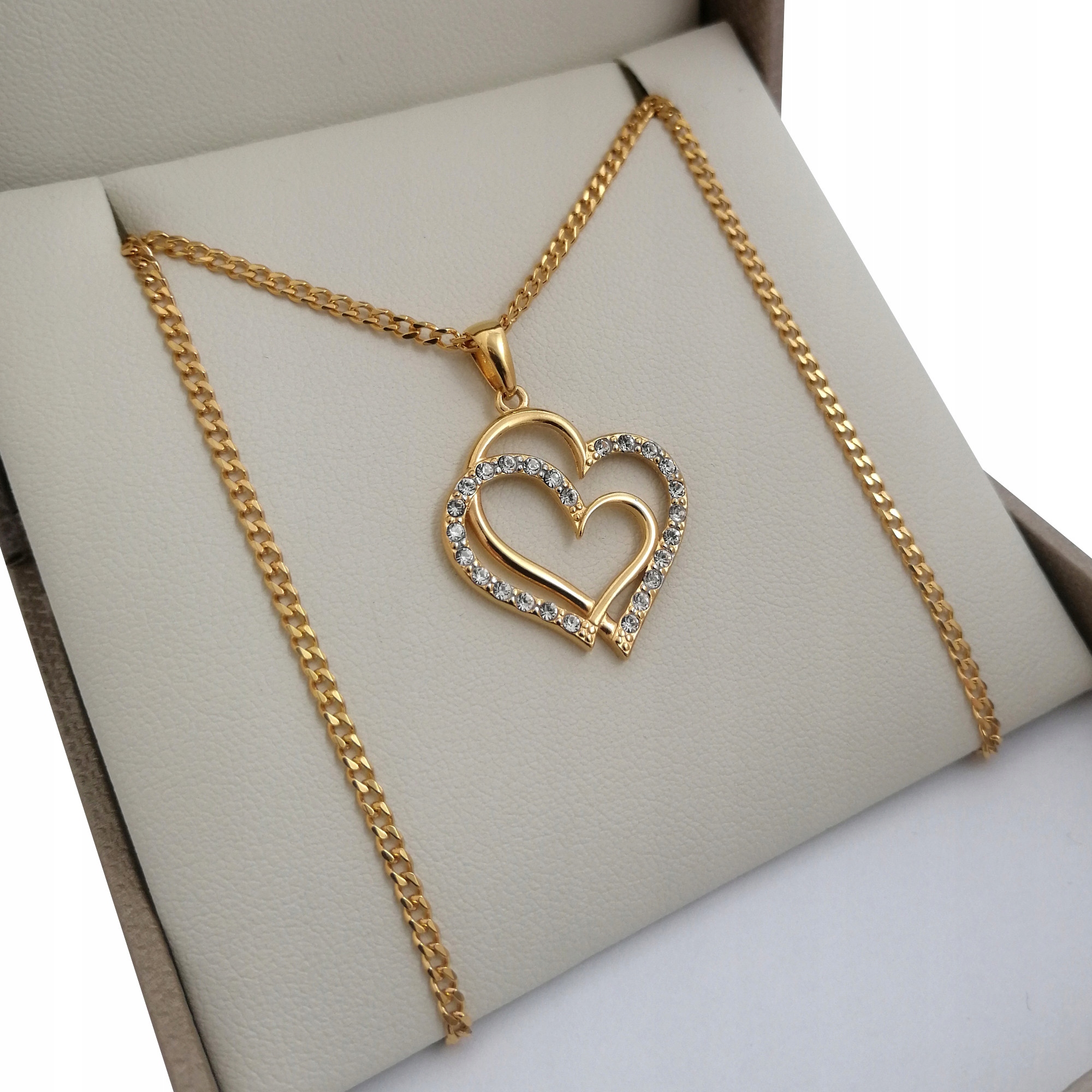 

Złoty Naszyjnik Serce 925 Prezent Dedykacja 24K