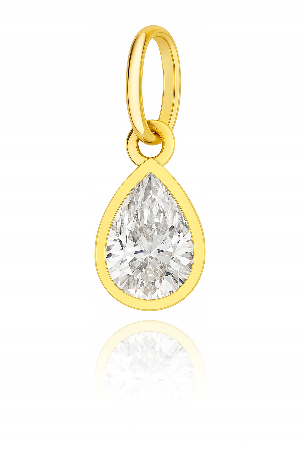 Zlatý přívěsek slza se zirkonem Au 585