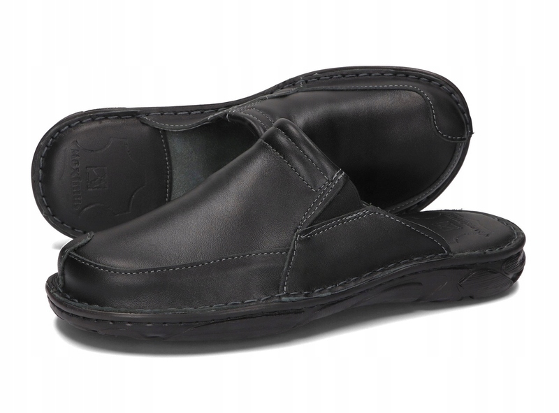 

Kapcie Męskie Klapki Polskie Skóra 025 Czarny 42