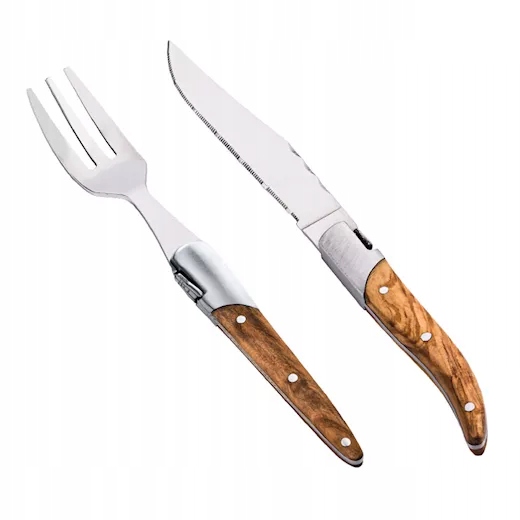 Mini príbory Laguiole Luxury Line Olive Wood 8 ks tapas občerstvenie