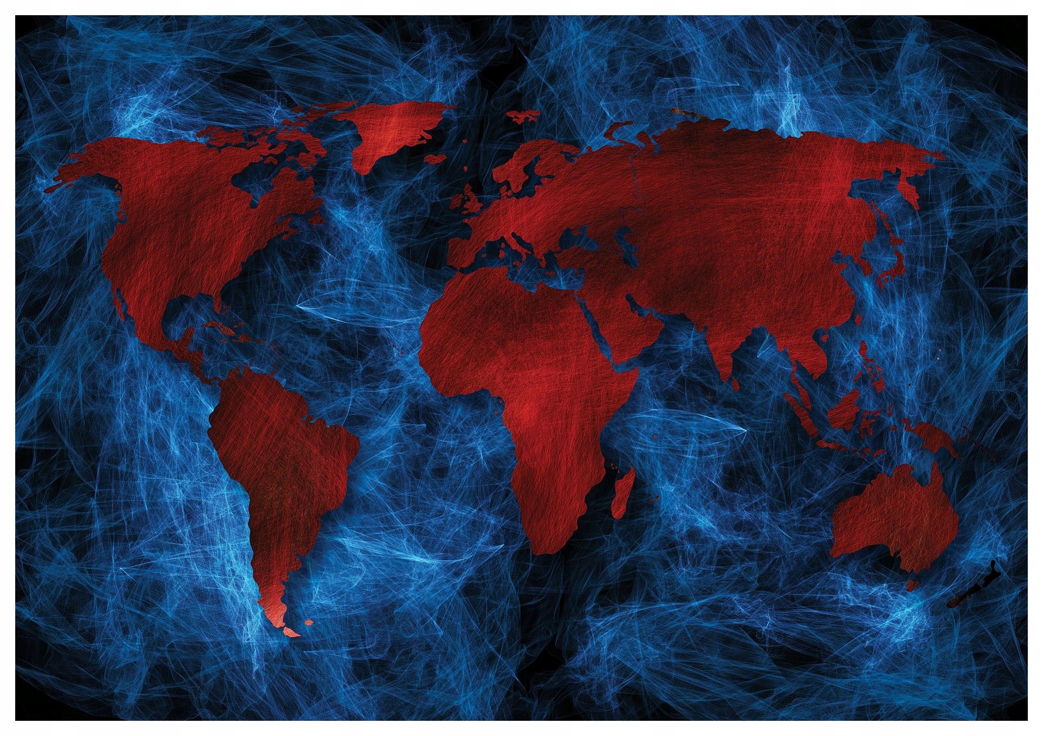 Vliesová fototapeta Mapa světa abstrakce energie modré 350x250 lepidlo