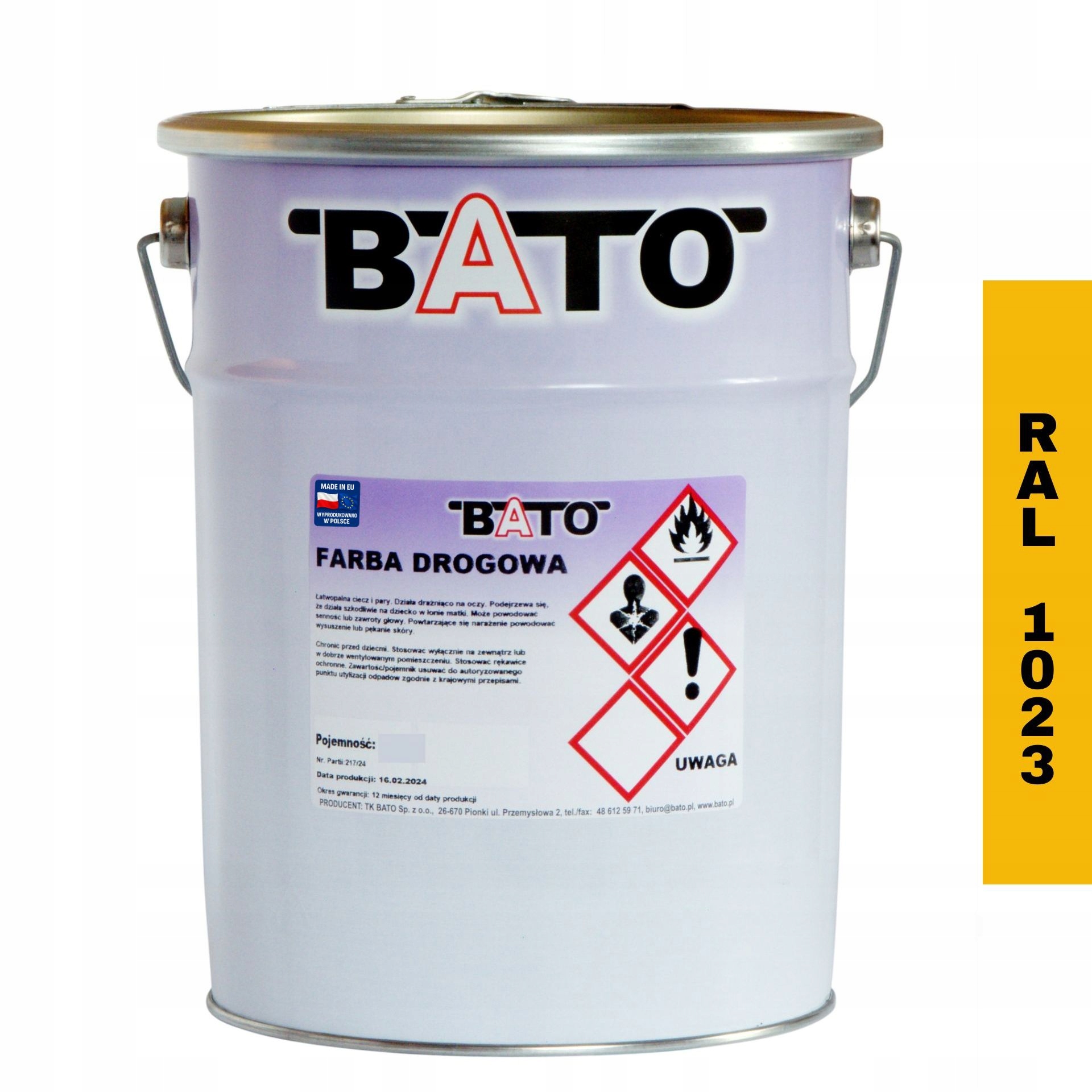 Silniční Barva Bato Žlutá Ral 1023, rychleschnoucí, 10 l