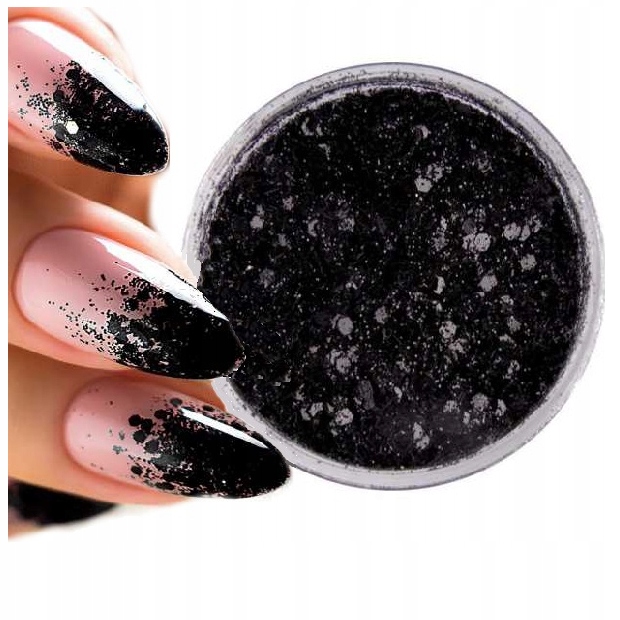 

Elegance Pyłek do paznokci Nr 20 czarny brokat