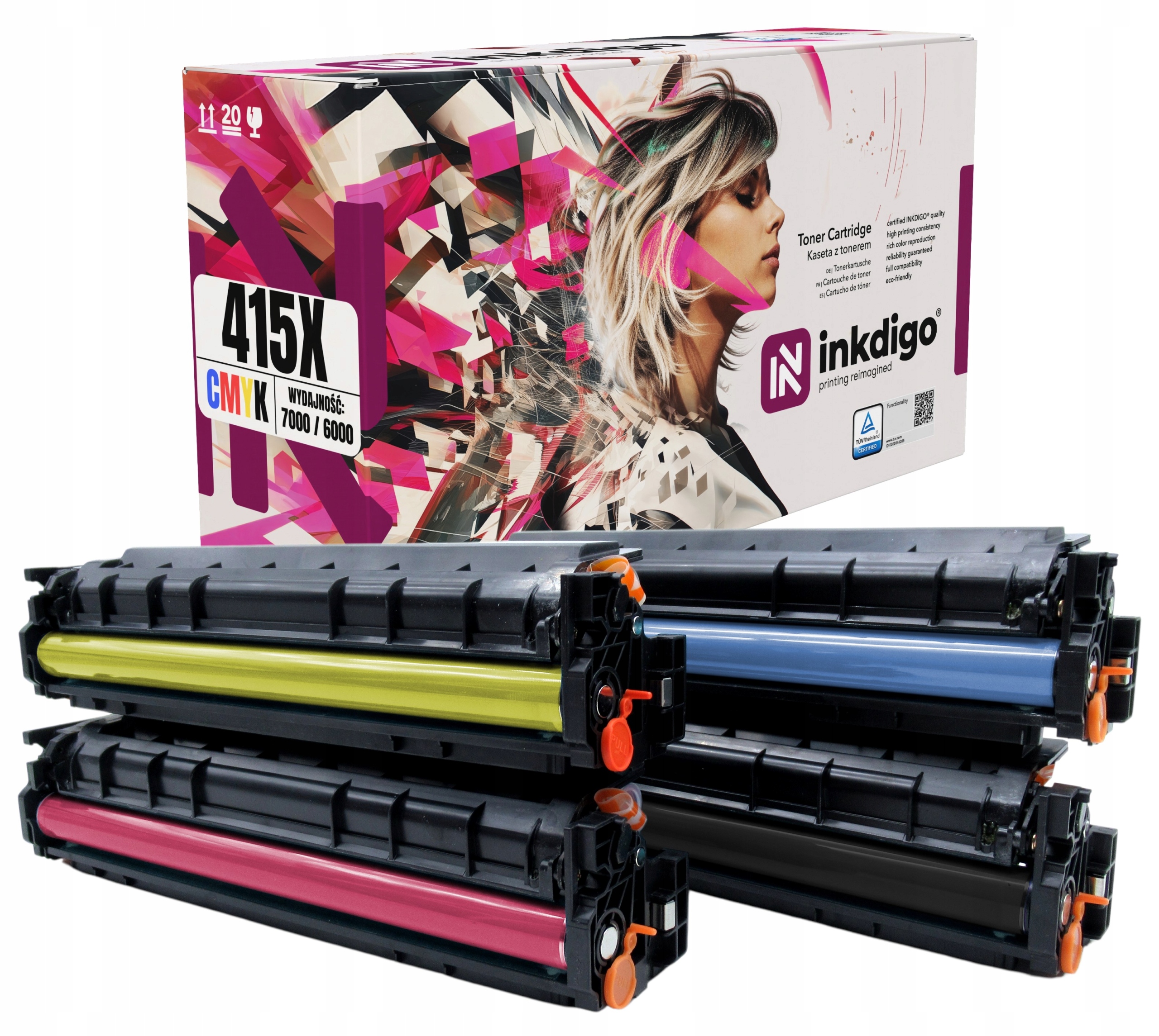 4x Toner Inkdigo Hp 415X W2030X Sada Cmyk