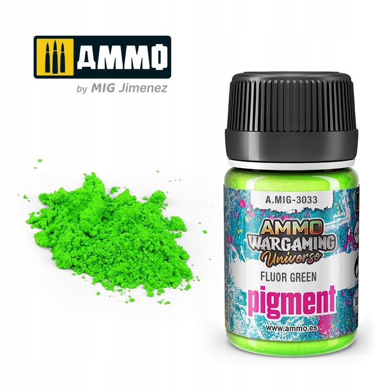 Ammo Mig 3033 Pigment modelarski Fluor Green 35ml Wargaming Universe