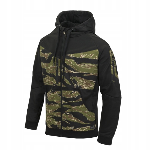 mikina s kapucí rozepínací Helikon Rogue Hoodie Černá/Tiger stripe vel. S