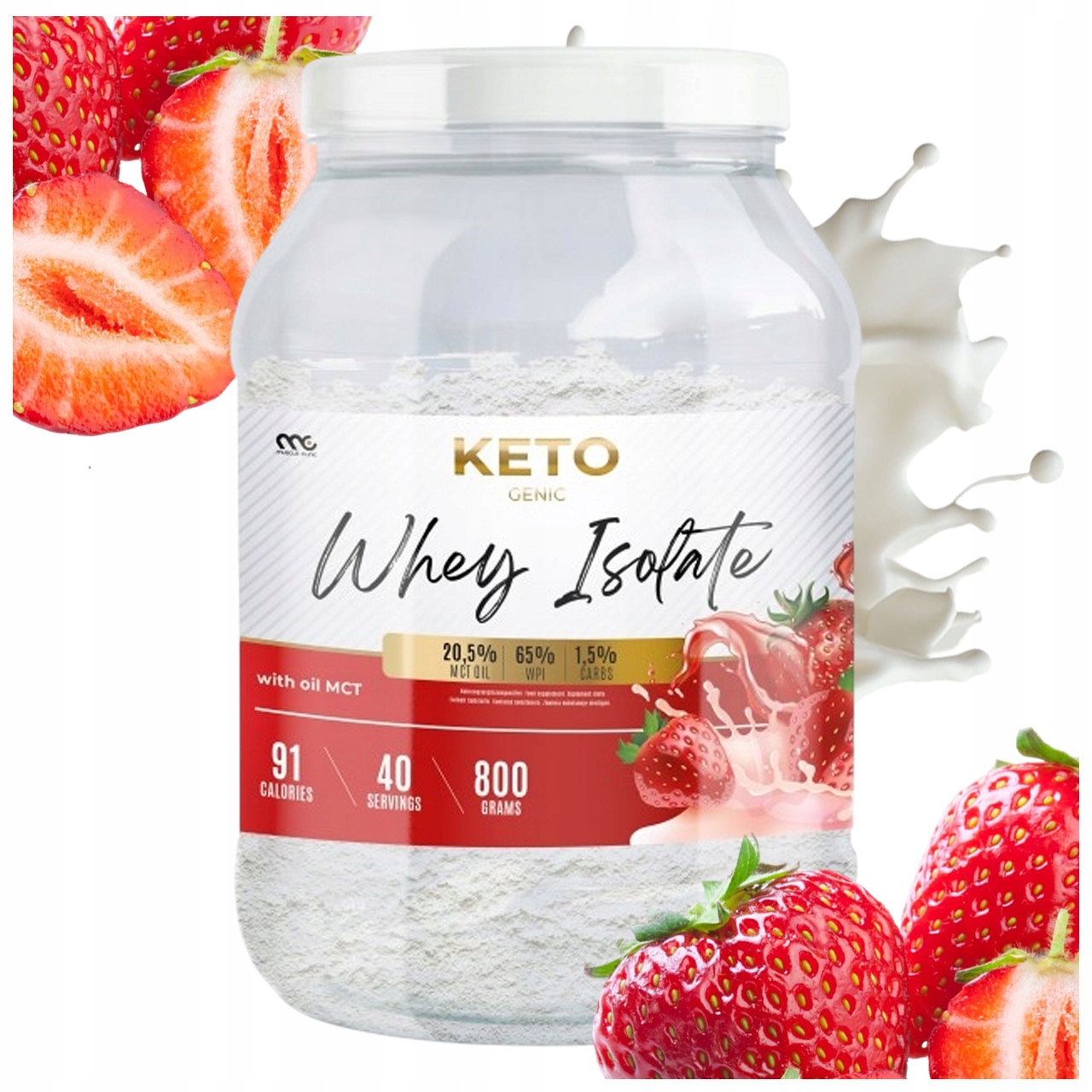 Protein Keto Izolát Muscle Clinic Keto Whey Wpi 800 G Jahodová