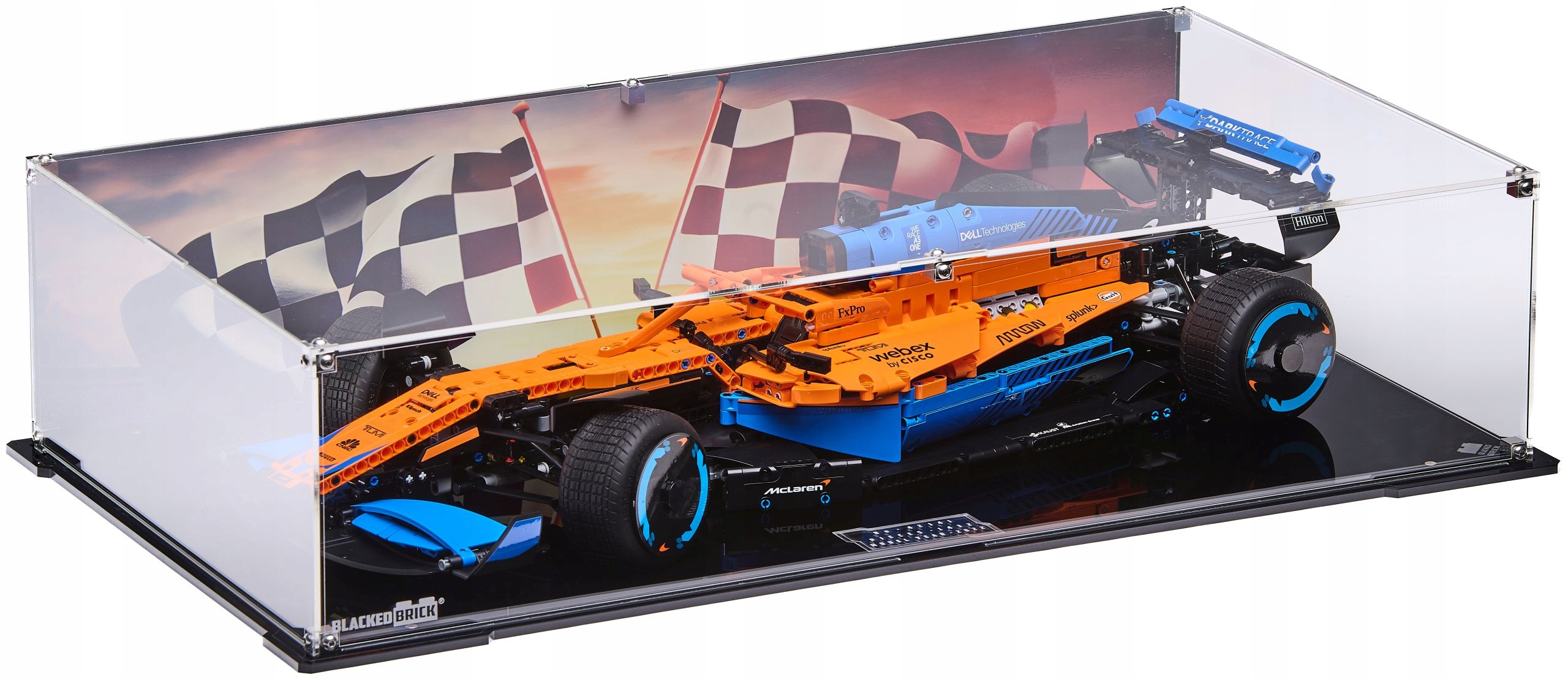 Vitrína s pozadím 2 Blacked Brick pre Lego Technic 42141 McLaren Formula 1