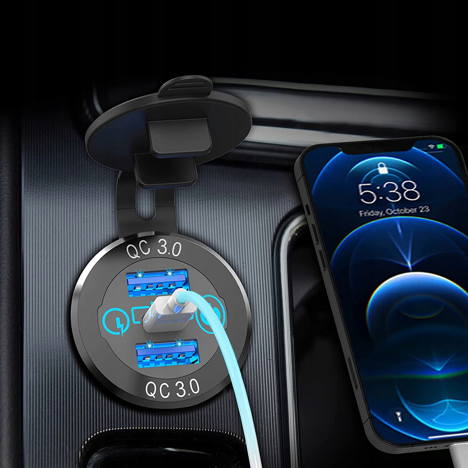 GNIAZDO ŁADOWARKA SAMOCHÓD 3xUSB QC3.0 12V-24V EAN (GTIN) 0191491108419