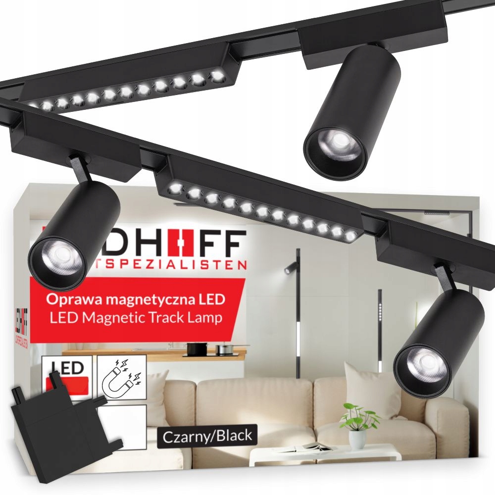 Magnetické koľajnicové osvetlenie Sada 2x Lišta 1m 5x reflektor Led lampa