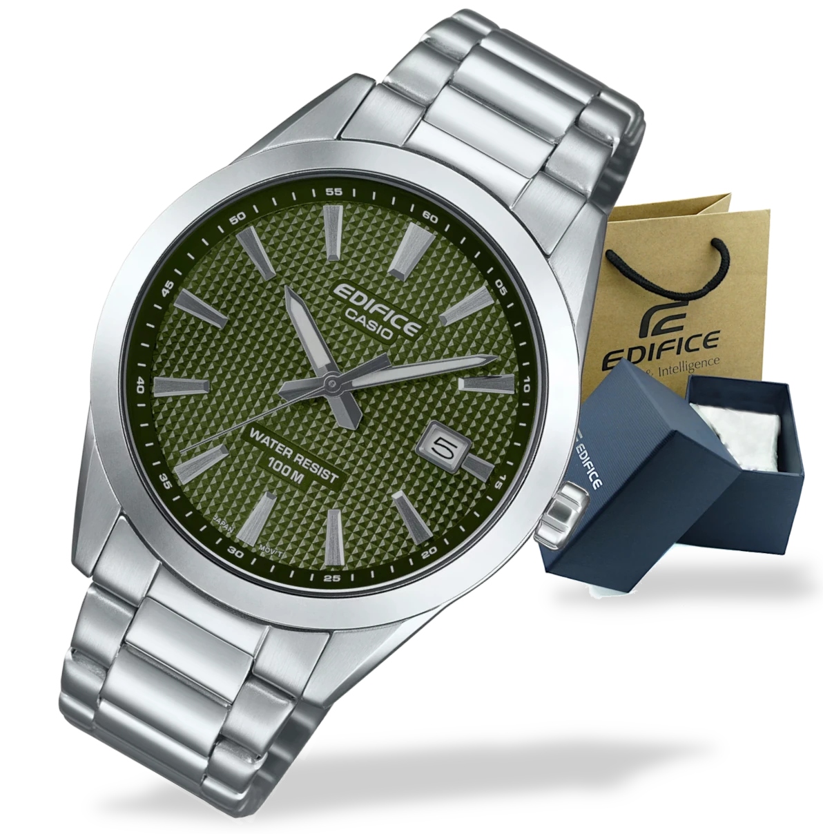 Nové klasické pánské hodinky na náramku Casio Edifice EFV-160D Gravírování