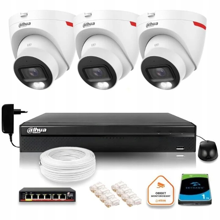 Monitorovací sada Ip kamera 3x IPC-HDW2449T-S-LED-0280B-PRO 4Mpx Ir 30 m