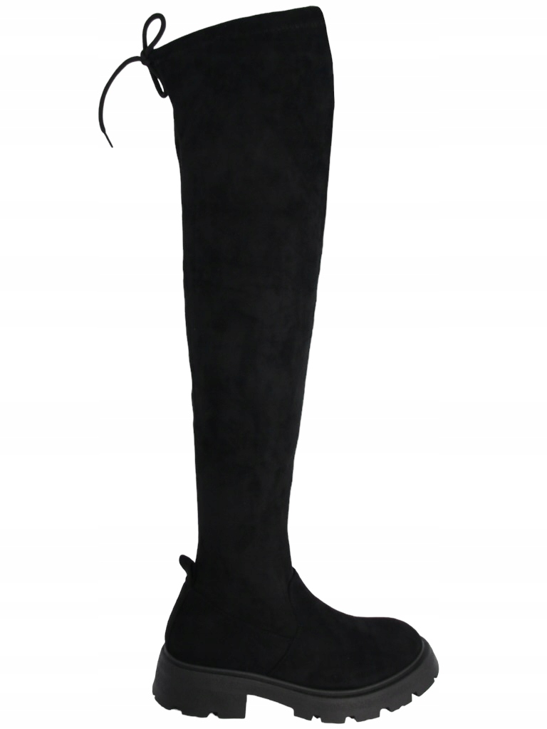 Dlouhé Dámské Kozačky Za Koleno, Vysoké, Černé, Semišové, Pohodlné 36
