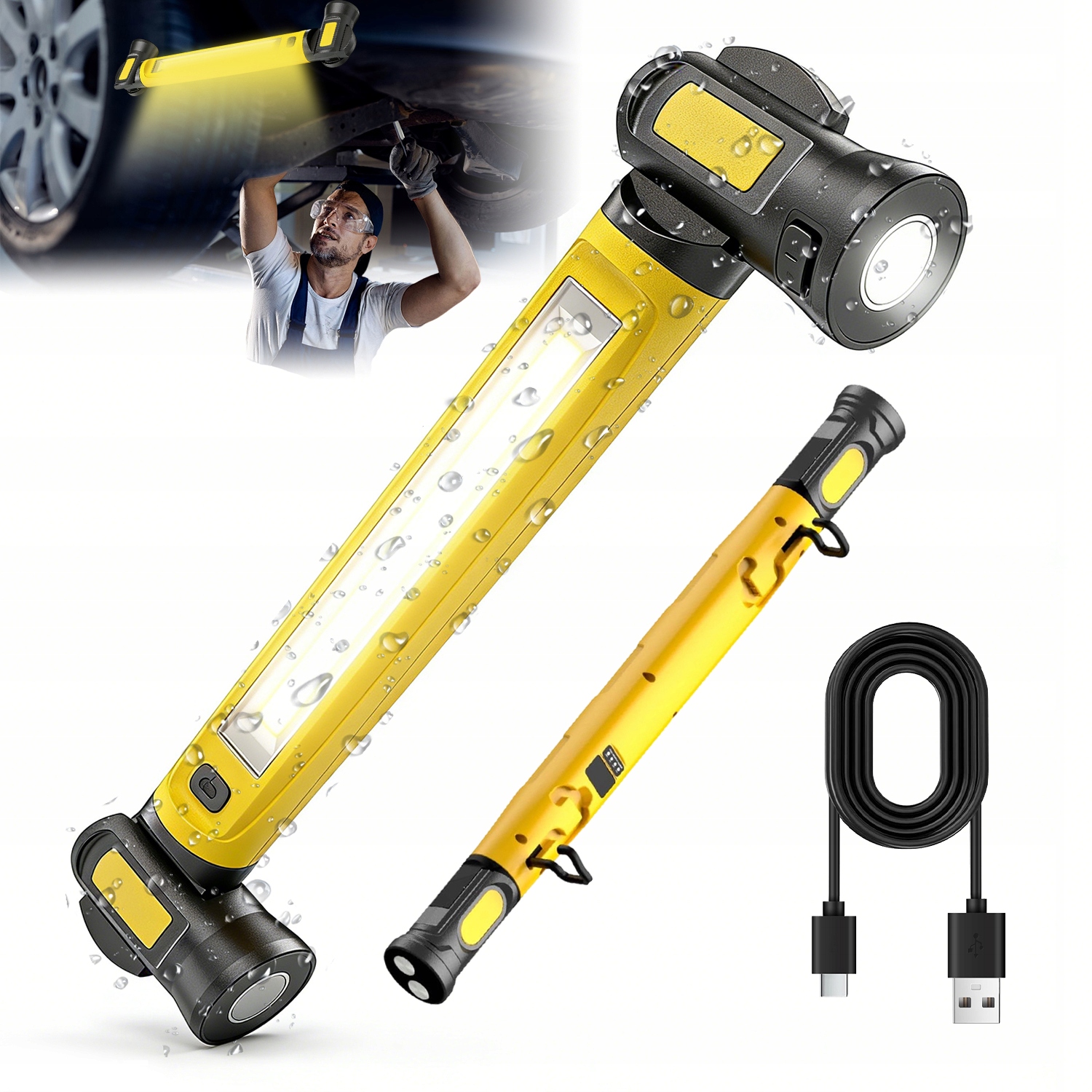 Dílenská Pracovní Lampa S Magnetickou A Hákem 81 Led Cob, Akumulátorová