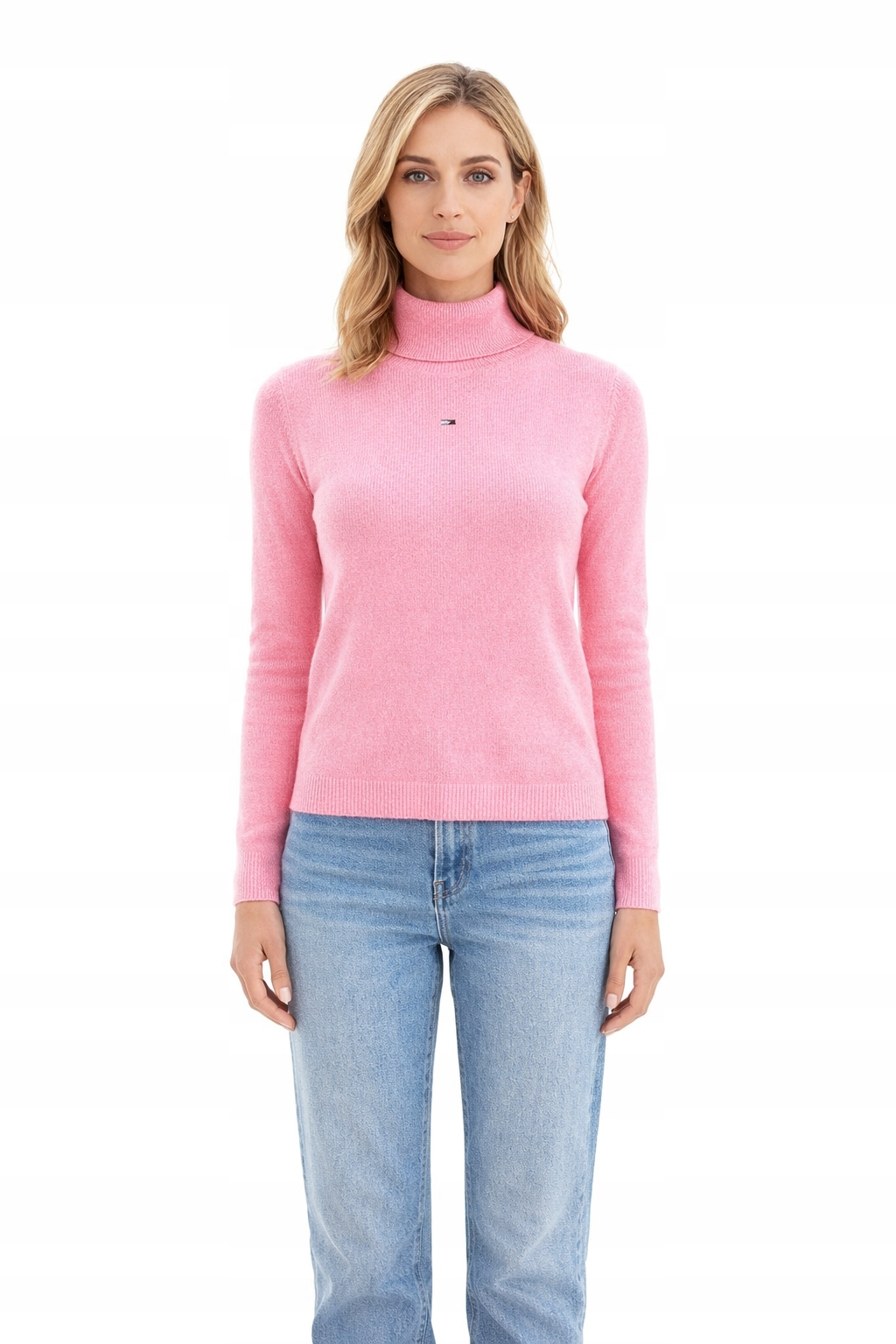 Tommy Hilfiger Růžový Dámský Rolák S Logem A Jemným Proužkem S I3C