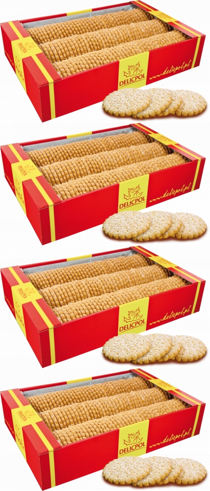 Herbatniki Delicpol z cukrem 2.5kg x4