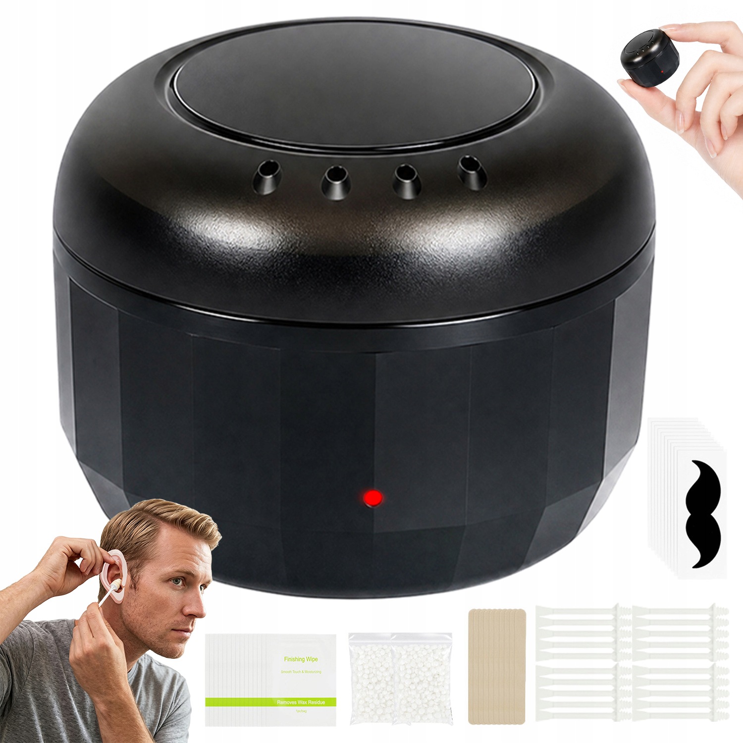Sada Pro Depilaci Nosu Vosk Granule Aplikátory Usb Ohřívač