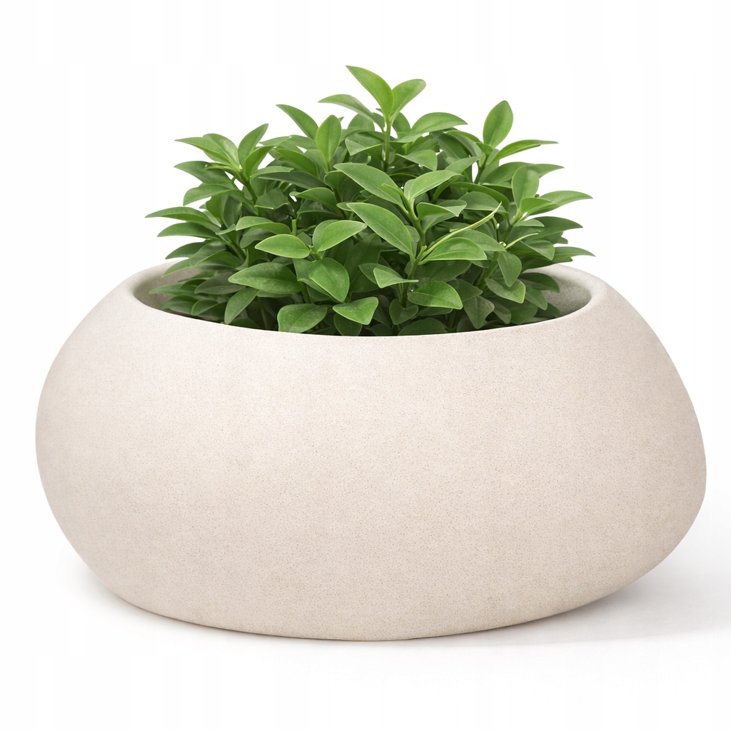 Květináč Avina 50X25 CM Krémová Písková Japandi Do Obývacího Pokoje Na Terasu