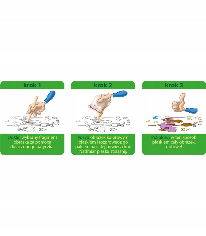 PIASKOWE MALOWANKI OBRAZKI KOLOROWY PIASEK Materiał inny