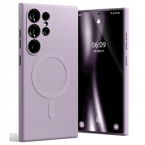 Etui Mercury MagSafe z półsilikonu do Samsung S24 Ultra liliowe