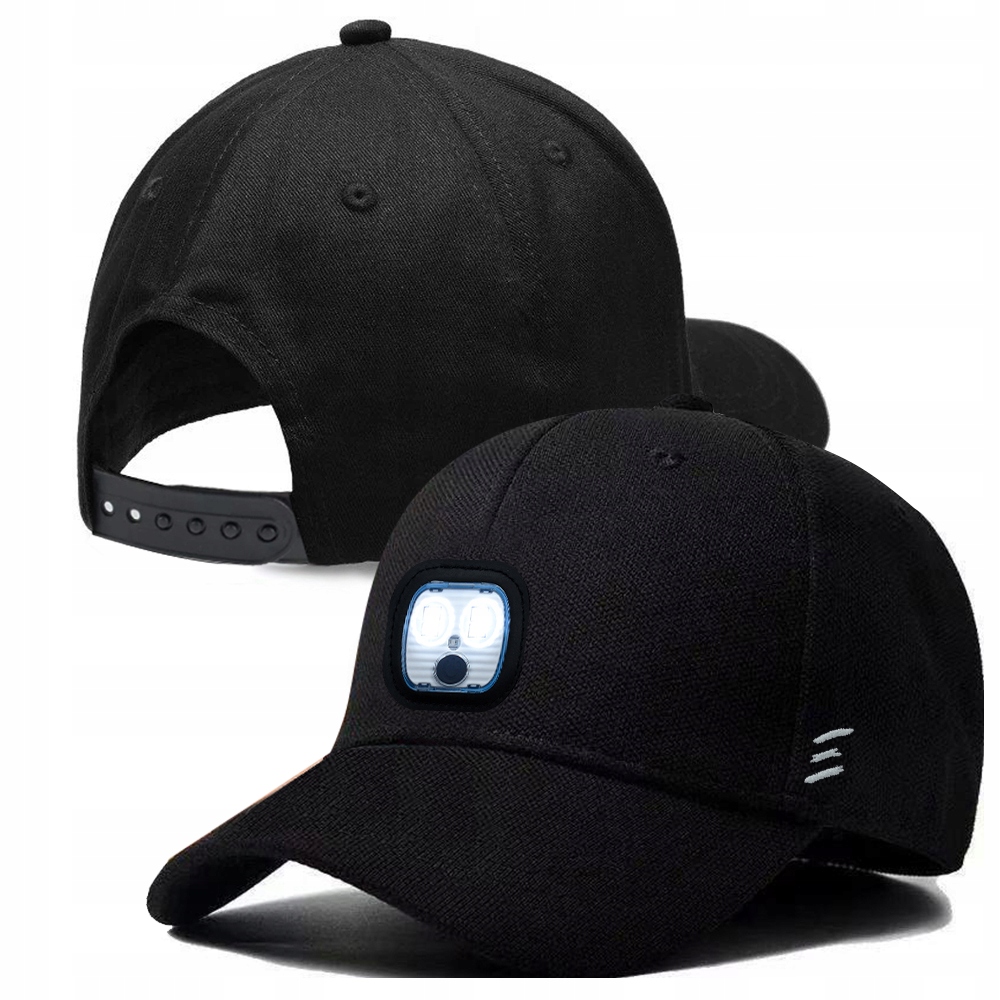 Czapka Z Daszkiem Lampką Usb Z Mocnymi Diodami Led