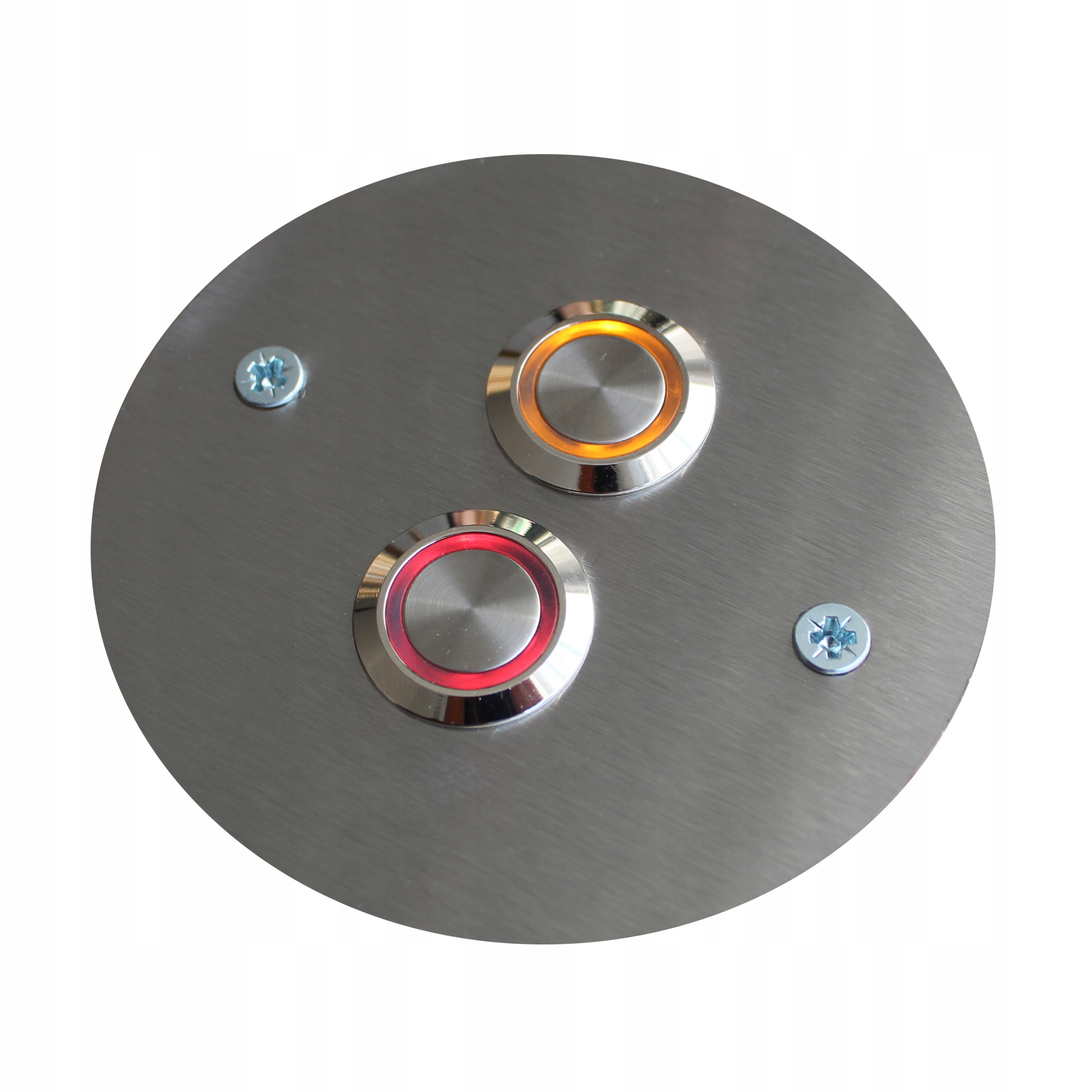 Dvojitý tlačítkový zvonek pro interkom Kovový Led 9/230V D8,5 kulatý inox