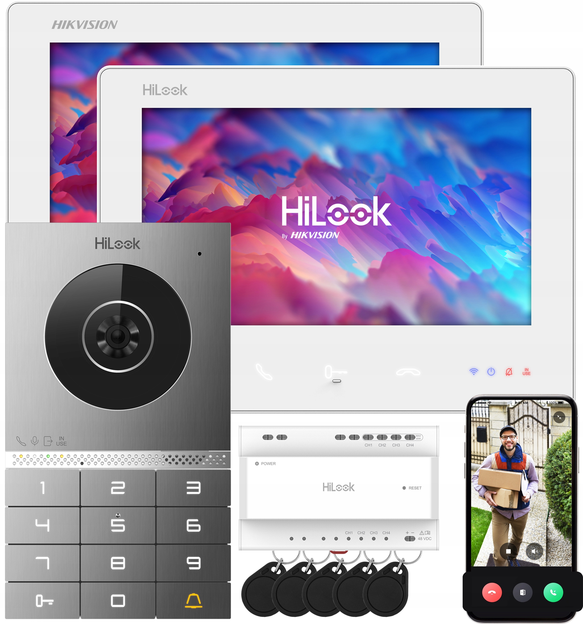 Videovrátnik 2 Monitory WiFi Hilook By Hikvision 2-žilový Brána Kód