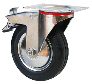 KOŁO OBROTOWE SKRĘTNE GUMA KÓŁKO Z HAMULCEM 200 mm Marka Kastory