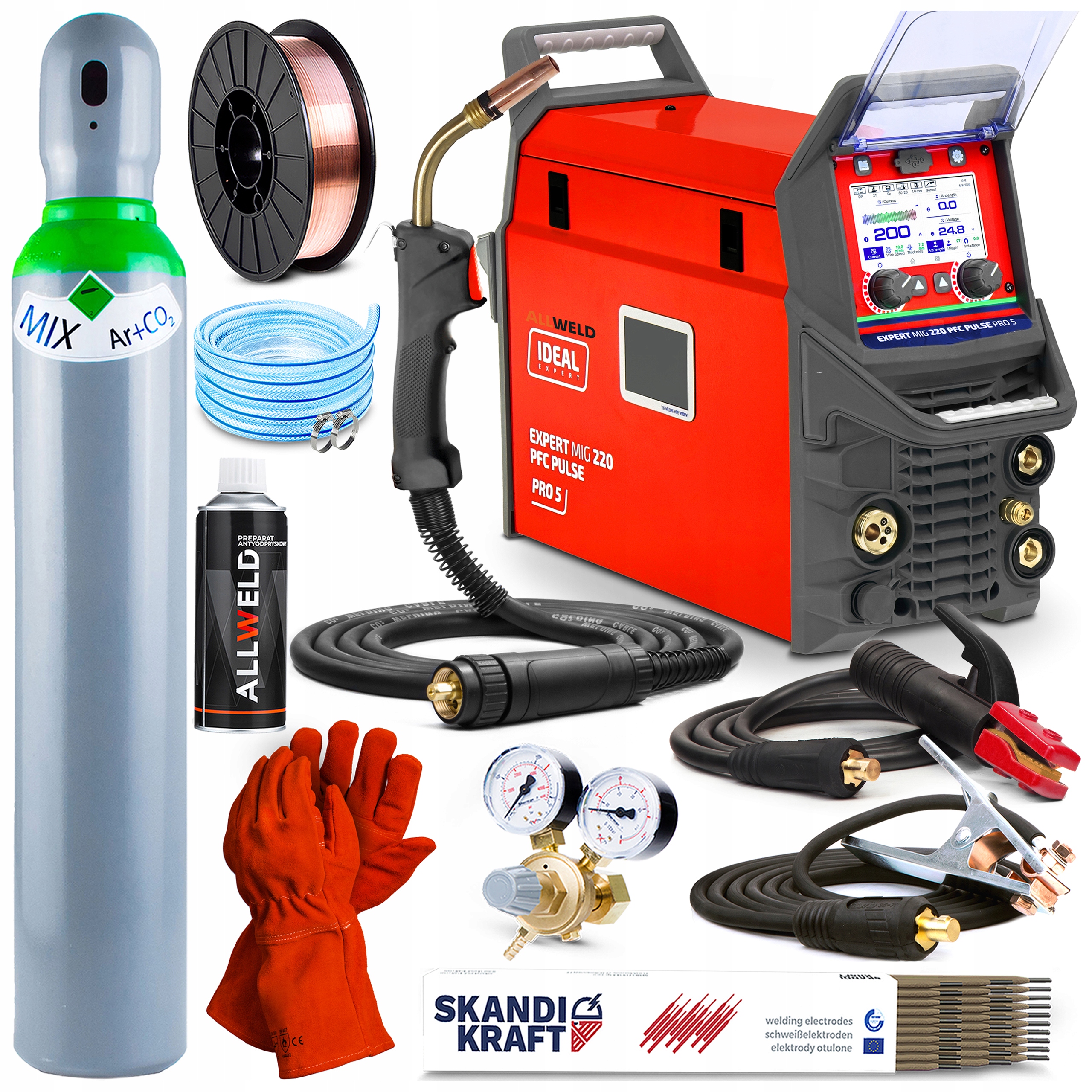 Poloautomatický Svařovací Stroj Ideal Expert Mig 220 Pfc Pulse PRO5 LCD Mma Tig 200A