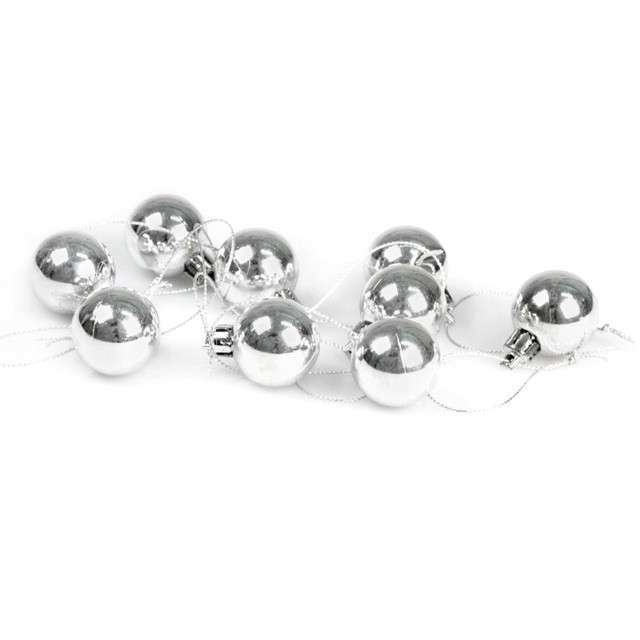 

Bombki Srebrne plastikowe Mini pudełko Święta x9