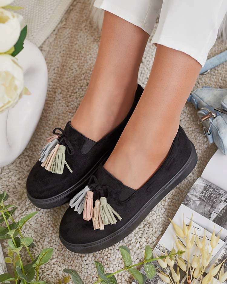 CZARNE DAMSKIE MOKASYNY NEBERTO 38 Marka Royalfashion