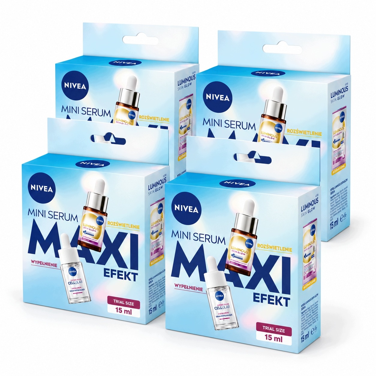 Nivea Luminous Glow Cellular Sada pleťových sér Maxi Efekt 2x15ml x4