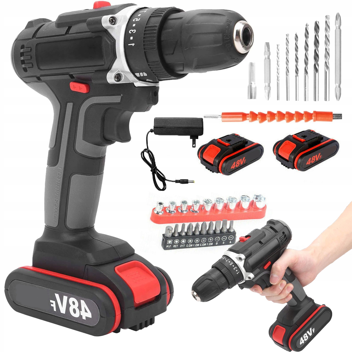 Šroubovák Elektrická Vrtačka BATERIE*2 48VF 45Nm