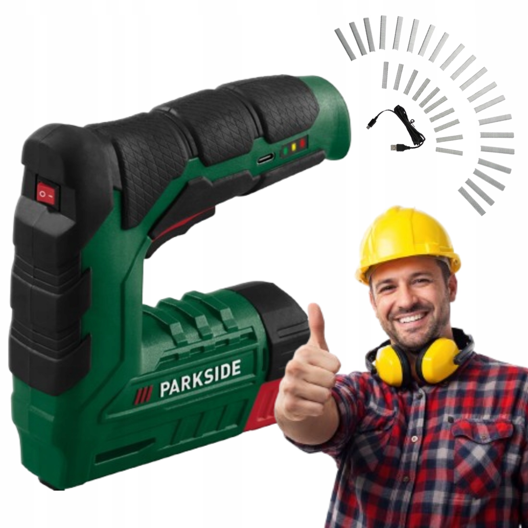 Zszywacz Akumulatorowy Parkside Pat 4 Zszywki Gwoździe Zestaw Taker 4V