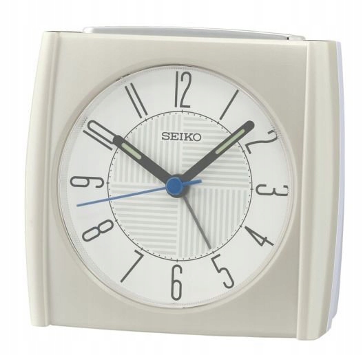 Středně Bílý Čtvercový Budík Seiko QHE205W Alarm Tichý Mechanismus 9 cm