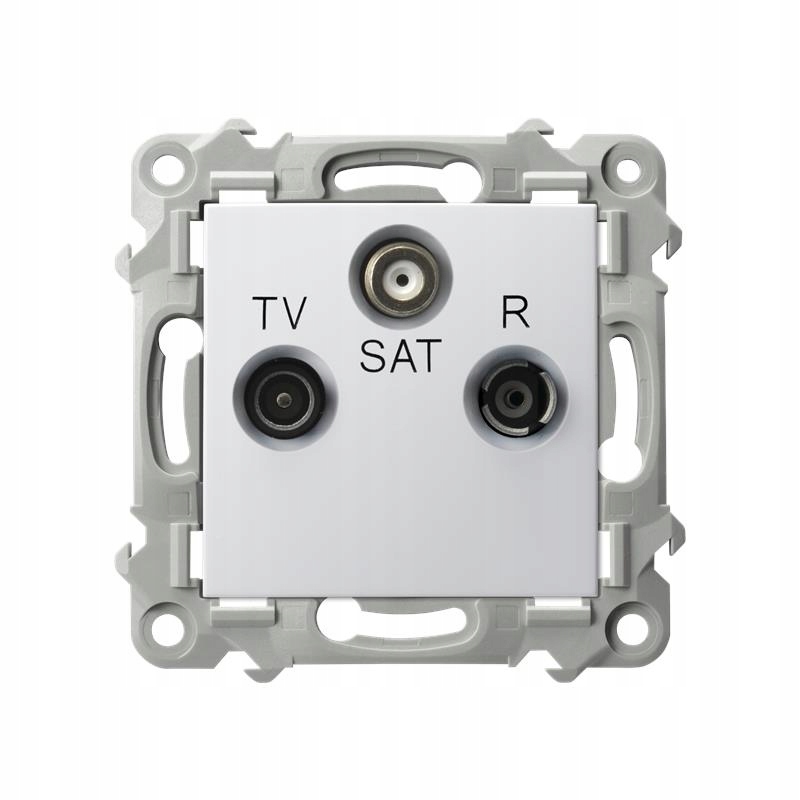 Ospel Bílý safír – průchozí zásuvka Rtv-sat GPA-ZSP/m/00