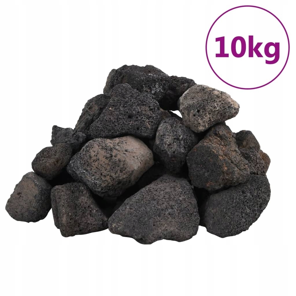 VidaXL Sopečná hornina, 10 kg, černá, 5-8 cm