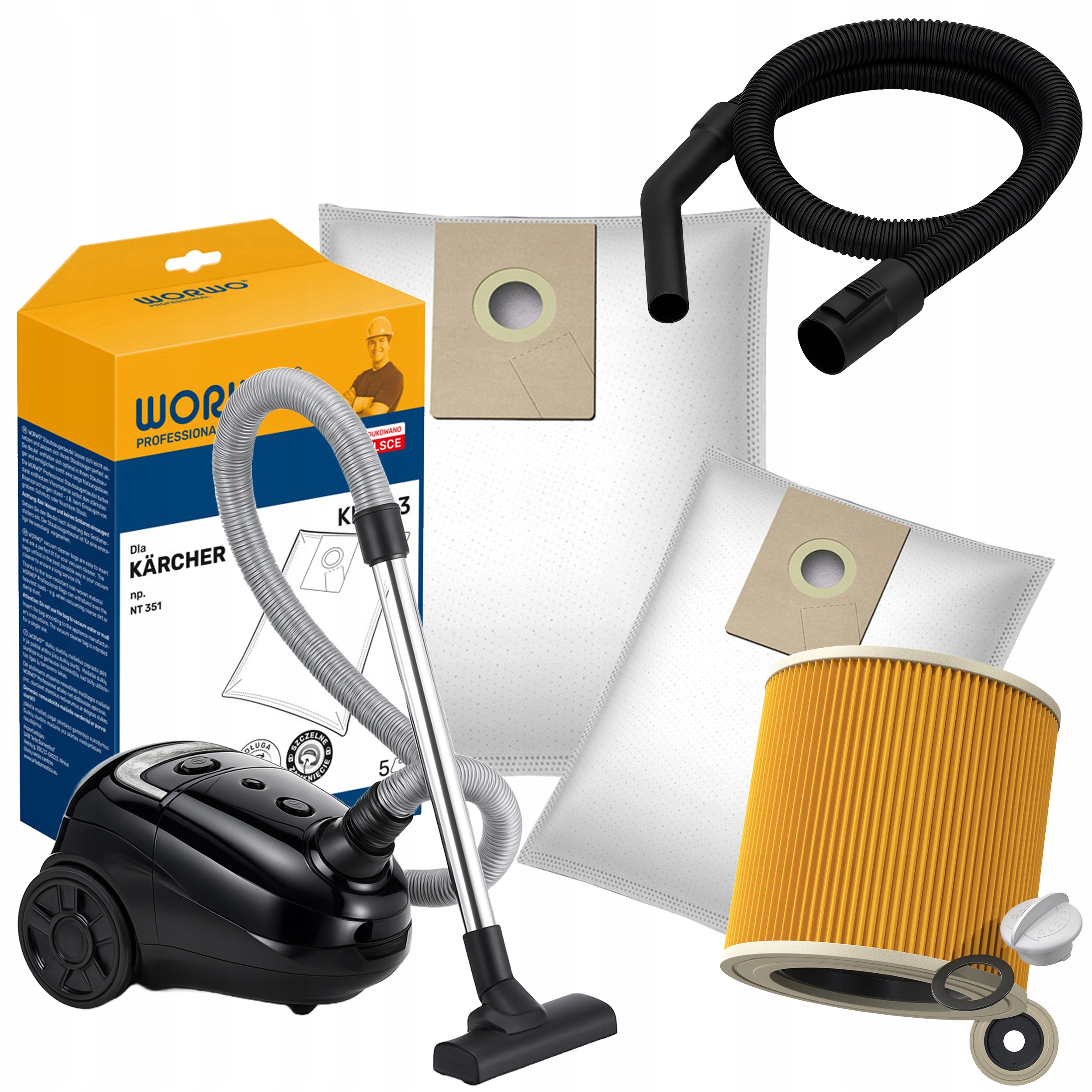 Sada Karcher Wd/se Servis 5 Ks sáčků filtr Sací Hadice pro vysavač