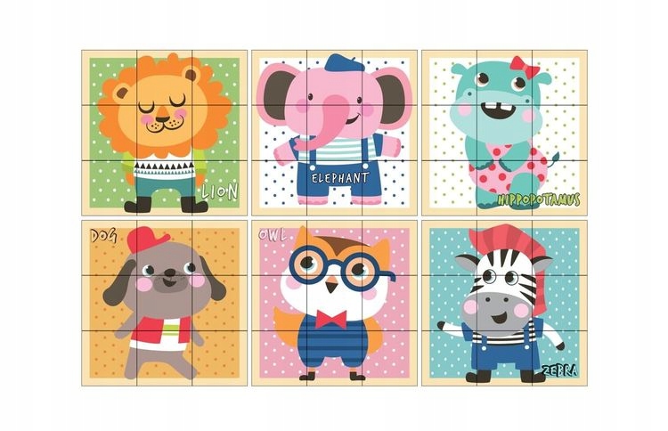 ATESTOWANE KLOCKI DREWNIANE 9 ELEMENTÓW 6 WZORÓW Bohater brak