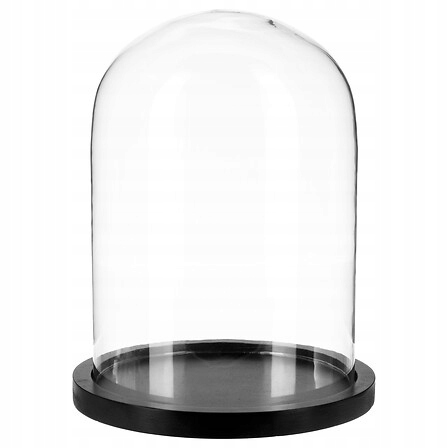 Skleněná kopule na dřevěném podstavci Dekorativní kryt Atmosphera