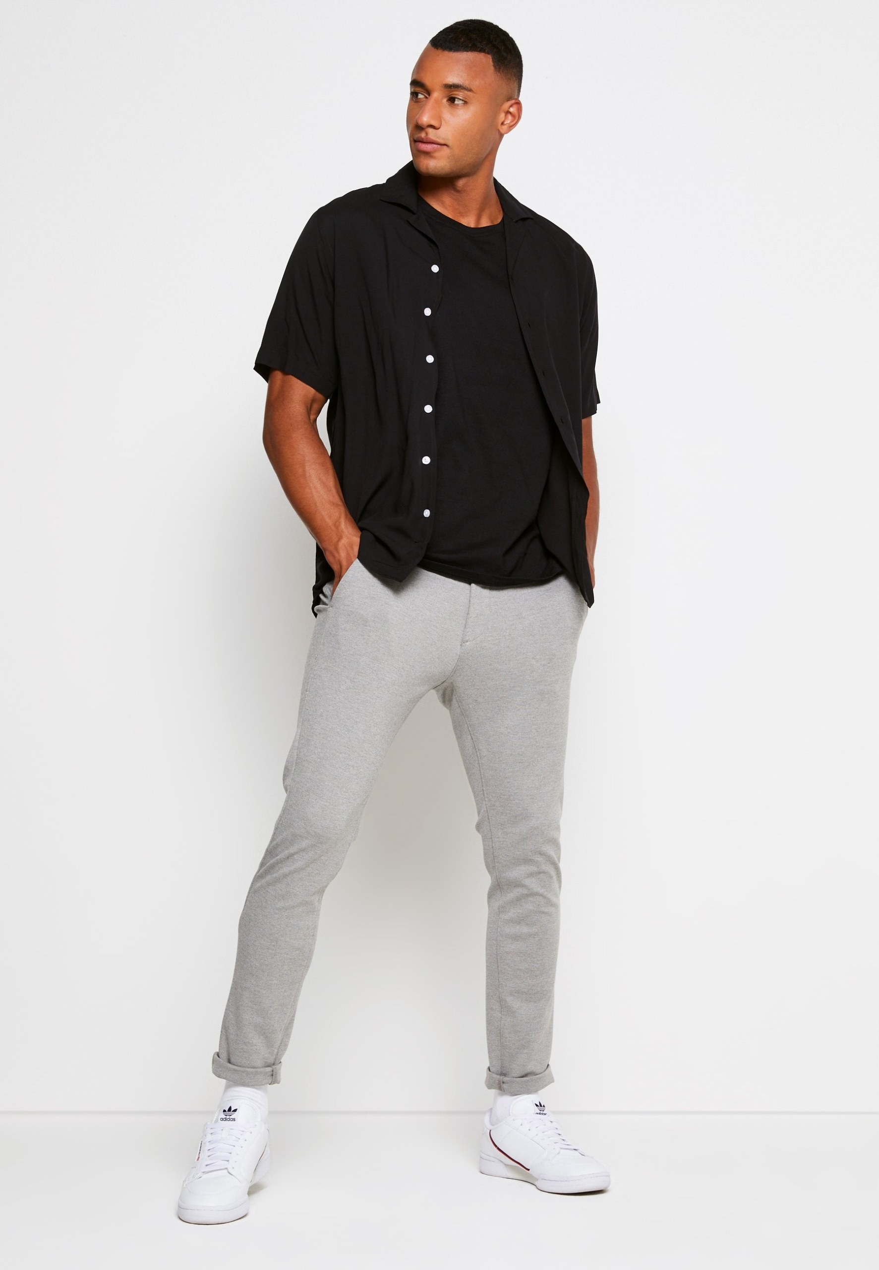 Denim Design, Šedé Kalhoty Casual, Jednoduché Pro Každodenní Nošení 32/32 5_A