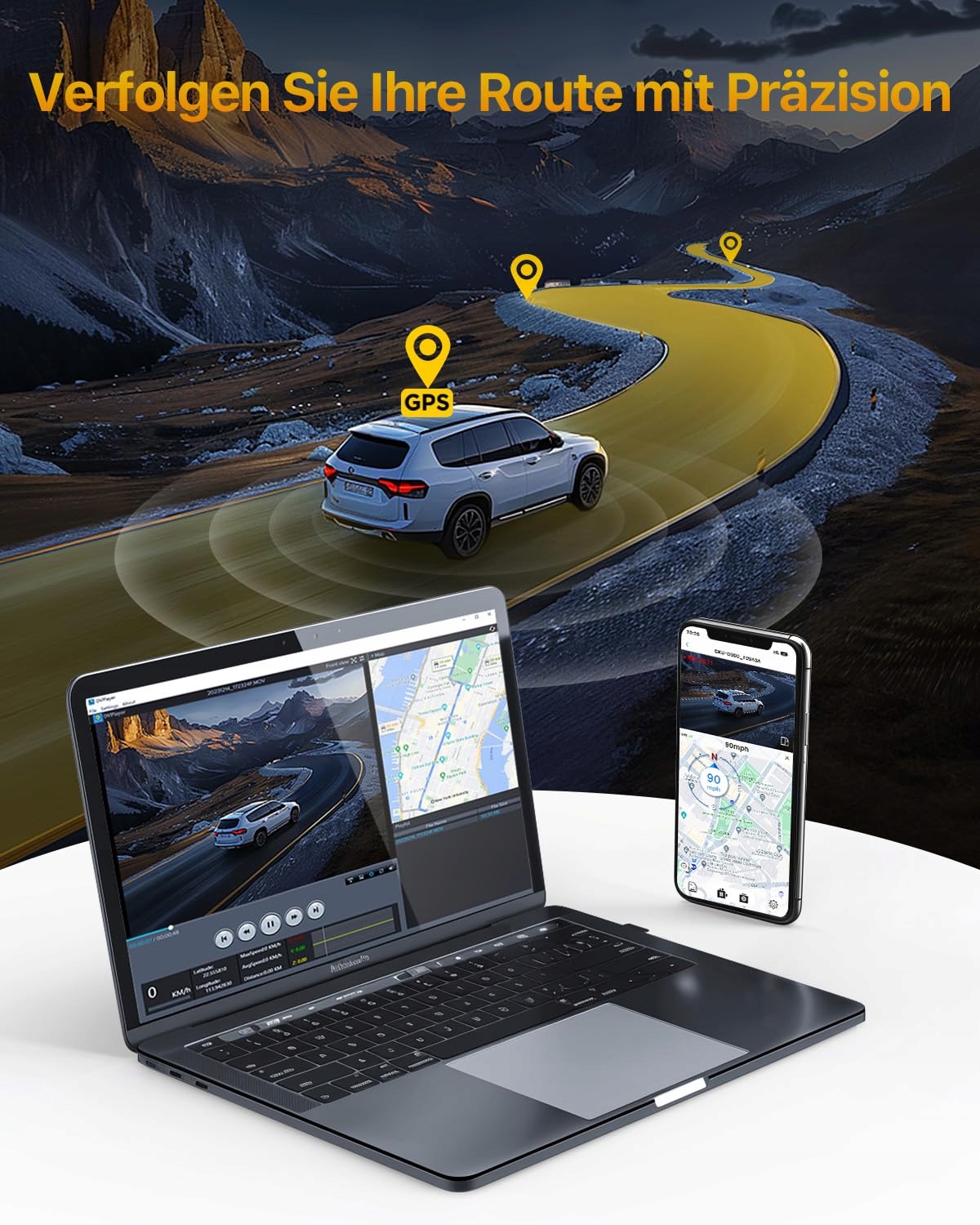 GKU Kamera Samochodowa 4K 2.5K Przód Tył WiFi GPS 64GB STARVIS Nocna — miniatura 6