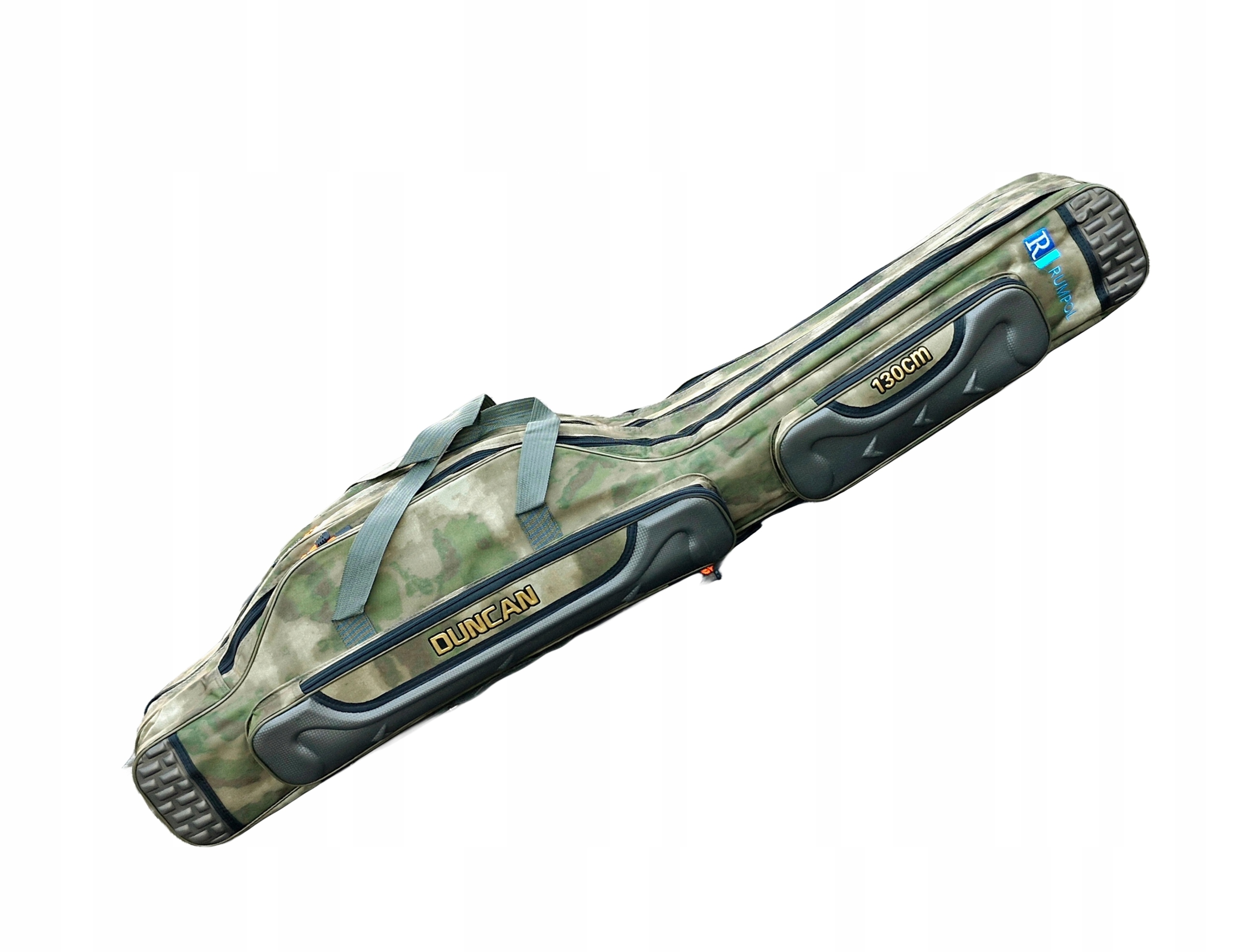 Mocny Usztywniany Pokrowiec wędkarski na Wędki 130 cm 3 komory Boczne